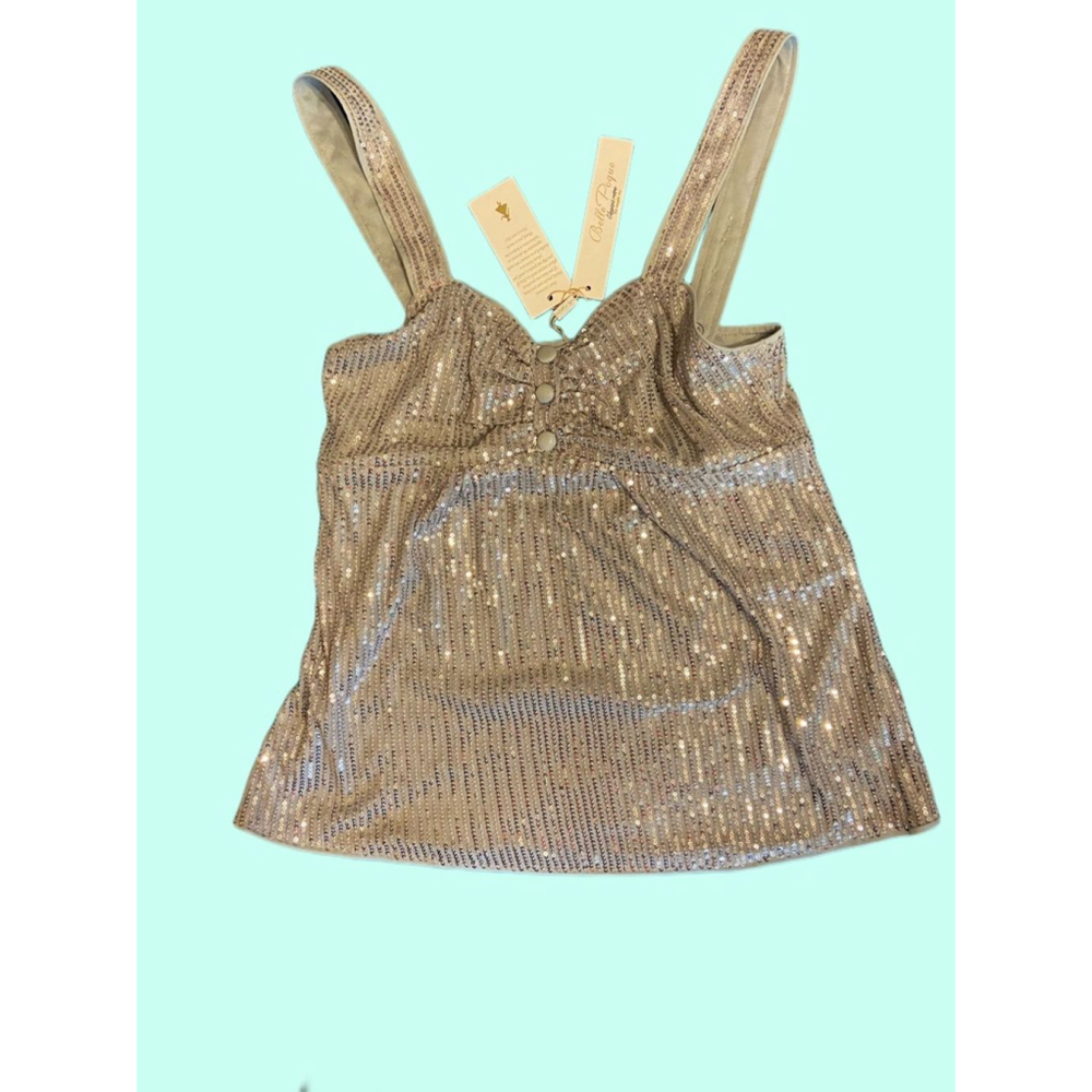 Bellepoque Sequin Top Silver Sequins NWT Size M Fully lined